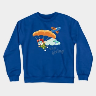 Vector illustration of a cute skydiver. Crewneck Sweatshirt